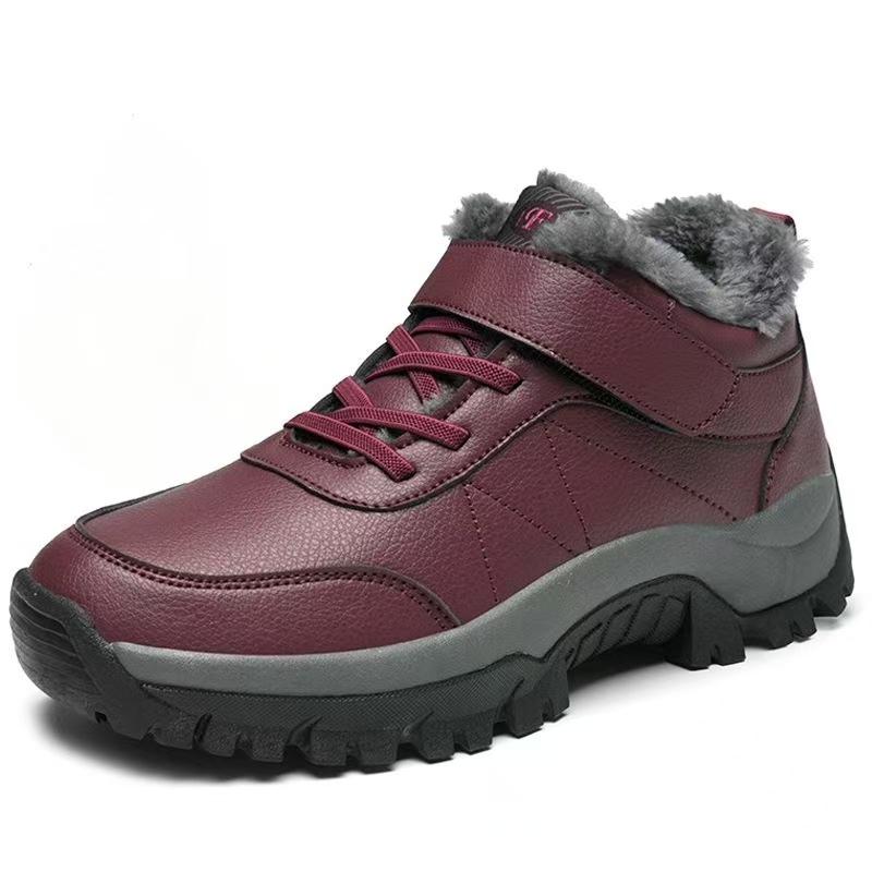 Velcro Hook Loop - Sepatu Bot Salju Wanita Kulit Ukuran
