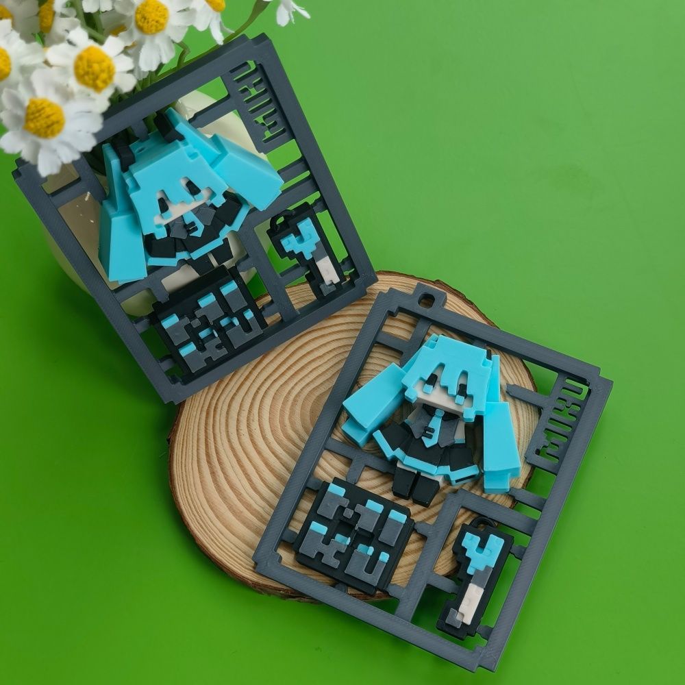Cosplay Prop 3D Print - Model Hatsune Miku Pixel Lucu Cetak