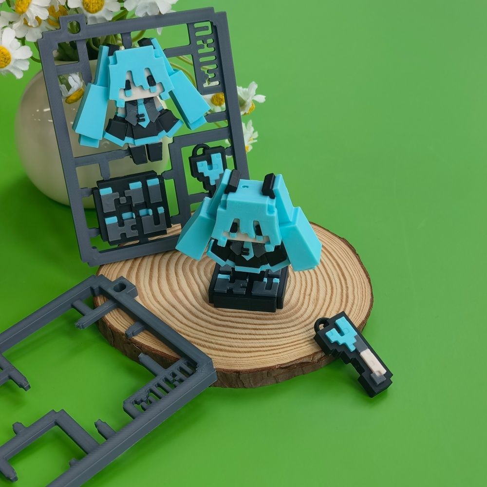 Model Hatsune Miku Pixel Lucu  - Cosplay Prop 3D Print ulasan dan harga